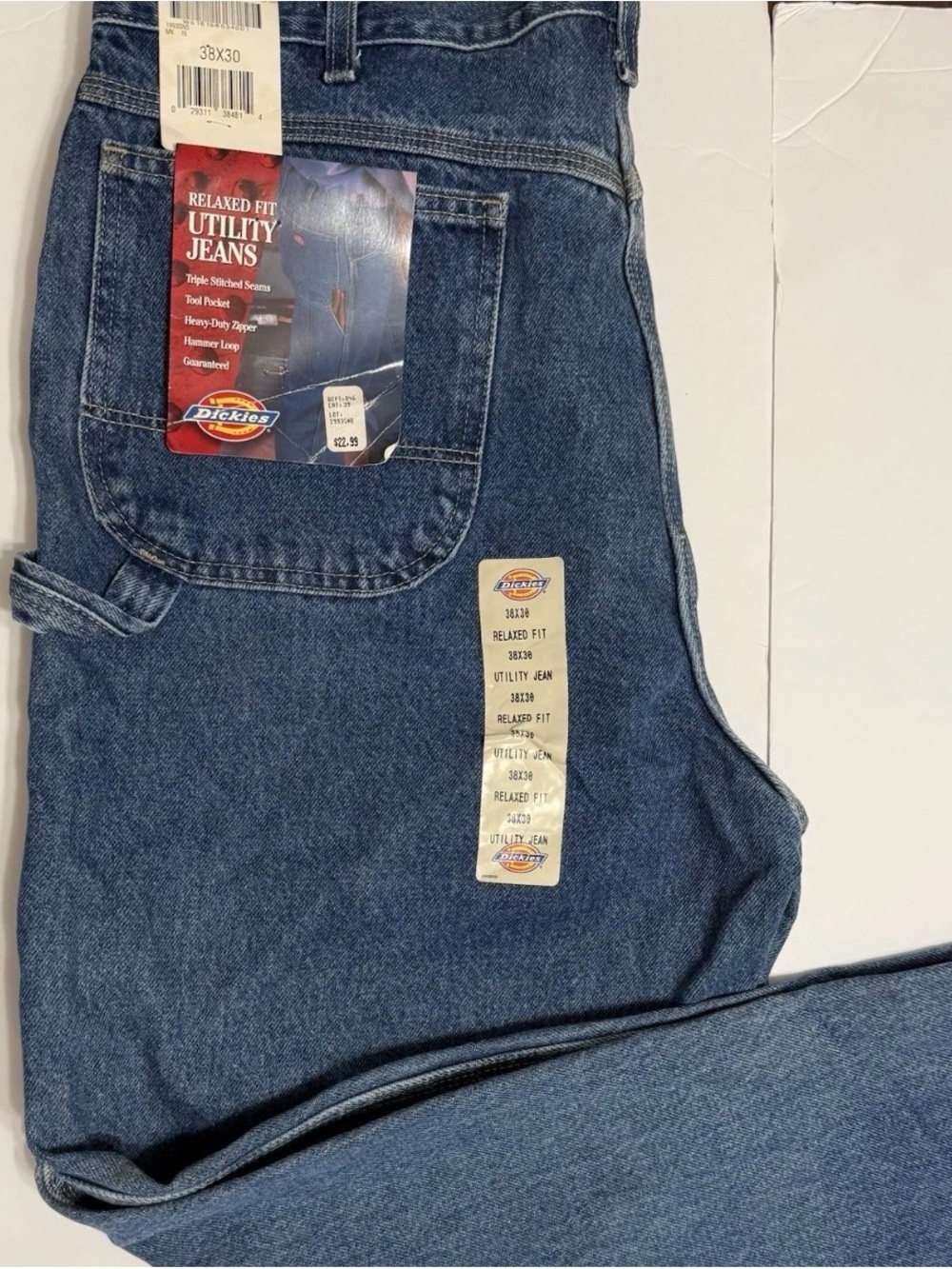 Men's Jeans Dickies Blue Sz 38x30 NWT Denim Carpenter Relaxed Fit Dead Stock
